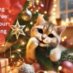 Cat Chewing Christmas Tree